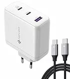 NOVOO 120W USB C Ladegerät GaN 3-Port Schnellladegerät mit 100W USB C Kabel PD Mehrfach Netzteil für MacBook Pro, iPhone 16 Pro Max, 16, PPS, Samsung Galaxy S25 S24 Ultra
