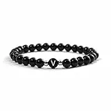 BERGERLIN Buchstabe Armband schwarz (Buchstabe V)