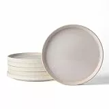 Jiwoo Frühstücksteller 6er Set Ø 20 cm, Dessertteller aus Keramik, Teller Set für 6 Personen mit handgefertigter Reaktivglasur, Kuchenteller, spülmaschinenfest und mikrowellengeeignet