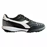 Diadora Calcetto LT Turf Fu ballschuhe Vollnarbenleder, verbesserte D mpfung, verschlei fester Gummi, Kunstrasen, optimale Traktion und Stabilit t, Schwarz/Schwarz/Wei , 42.5 EU