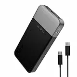 JUOVI Portable Power Bank 10000mAh, 35W High-Speed portables Ladegerät mit 2 USB-C and 1 USB-A, PD 3.0 QC 4.0 Externe Schnelllade-Akkupack für iPhone 16/15 Modelle, MacBook, iPad, J2601 (Schwarz)