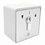 geba MSC-APZ 1-2T/1 Aufputz Aluminium Schlüsselschalter Schlüsseltaster mit DIN Profilhalbzylinder 2-Taster 3 Schlüssel einbruchhemmend Lichtgrau IP54 Antrieb Garagentor Tür Tor Schranke Motor