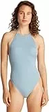 Calvin Klein Damen Badeanzug High Neck One Piece Neckholder, Blau (Faded Denim), XS