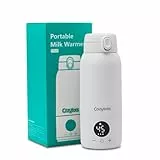 Cozytots Tragbarer Flaschenwärmer für Baby, unterwegs, Reisemilchwärmer für Muttermilch und Wasser, mit USB-Akku, schnelles Aufheizen und lange Akkulaufzeit, 500 ml Edelstahl-Thermobecher