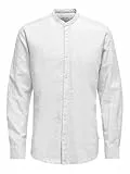 ONLY & SONS Herren Freizeit Hemd ONSCAIDEN SOLID - Slim Fit XS S M L XL XXL, Größe:XL, Farbe:White 22019173