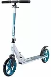 BLUE GORILLAZ Klapp Kinder Roller ab 8 Jahre, 205mm Alu Kick Scooter Faltbar, Höhenverstellbarer Lenker, Weiß