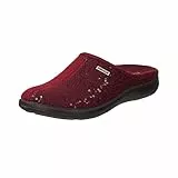 Rohde 6550 Bari Schuhe Damen Hausschuhe Pantoffeln Softfilz Weite G, Größe:38 EU, Farbe:Rot