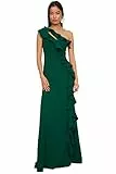 TRENDYOL Damen Detailliertes Abendkleid und Abschlusskleid Formal Night Out Dress, Smaragdgrün, 38 EU