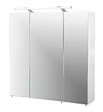 Schildmeyer Spiegelschrank, Melaminharzbeschichtete Spanplatte, weiß, 70 x 16 x 75 cm, 125523