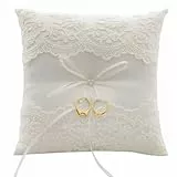 Voarge Ringkissen mit Spitze und Blume, bestickt, Blumenmuster, Hochzeitsgeschenk