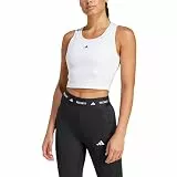 adidas Damen Techfit Cropped Training Tank Top Shirt, White, M