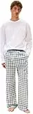 Tommy Hilfiger Herren Pyjama-Set Woven Print mit Logo, Mehrfarbig (White/Mini Tartan), L