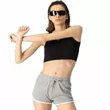 Champion Damen Legacy American Classics Soft Cotton 1x1 Rib Small C-Logo Badehose, Grigio Melange Chiaro, S