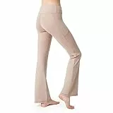 LOS OJOS Damen Bootcut Leggings, Beige, XL EU