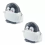 WisePoint Münze Geldbörse, 2PCS Plüsch Münze Beutel Nette Kleine Geldbörsen für Frauen, Pinguin-geformte Änderung Geldbörse zum Einkaufen, Reisen, Dating, Wandern (Pinguin Nicht-Rucksack)