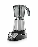 De'Longhi Alicia Plus EMKM6.B Mokkakanne (360° drehbar, 550 W) Silber-Schwarz