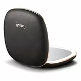Fancii Mila 2 Kompakter Vergrößerungs-Make-up-Spiegel mit LED-Licht, wiederaufladbar, 10-fach/1-fache Vergrößerung, Tru-Glow-Beleuchtungssystem, veganes Leder, kleiner Reisespiegel für Geldbörsen