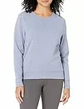 Amazon Essentials Damen-Sweatshirt aus French-Terry-Fleece mit Rundhalsausschnitt (Erhältlich in Übergröße), Indigoblau Meliert, Größe M