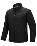 33,000ft Softshelljacke für Herren Wasserdichte Übergangsjacke Fleece Gefütterte Winddichte Outdoorjacke Funktionsjacke für Outdoor Freizeit Schwarz XL