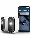 Arlo Essential 3 HD Akku Überwachungskamera Aussen WLAN, Kabellos, 1080p Video, Farbnachtsicht, Licht, Bewegungsmelder, Sirene, 2-Wege Audio, Smart Home + Arlo Secure Plan Testzeitraum, 2er Set