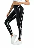 Evievit Leggings Damen 3/4 High Waist, Stretch Sporthose Damen Lang,Yogahose Damen 7/8,Gym Sport Leggings mit Taschen,Capri Leggings,Sportleggins Damen Grau L