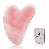 Flagest Gua Sha Gesichtsbehandlung mit Rosenquarz Herzform Guasha Board JKratz-Massage Tool Anti-Falten Werkzeug für Gesichts-Scraping - Heart Shape Jade Trigger Point Treatment on Face