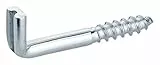 haggiy Schraubhaken 4,5 x 40 mm mit Schlitz – Hakenschraube verzinkt mit Gewinde, Einschraubhaken Metallhaken gerade Form, 25 Stück