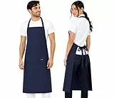 PALLTEX Borago Kochschürze Männer Kochschürze Damen Schürze Damen Schürze Herren für Kochen Basteln Malen Backen (Blau)