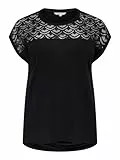 ONLY CARMAKOMA Damen CARFLAKE Life S/S Mix TOP JRS NOOS T-Shirt, Black, L-50/52
