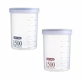 Yardwe 2 StüCk Vorratsdosen 1500ml mit Schraubverschluss, Luftdichte Vorratsbehälter Küche aus Kunststoff, Runde Frischhaltedosen BPA-frei für Mehl, Zucker & Müsli, Transparent