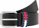 Tommy Jeans Herren Gürtel Ryan 3,5 cm Ledergürtel, Schwarz (Black), 95 cm