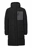 11 Project PRCaltonJA Herren Winterjacke Herrenjacke Jacke hochabschließender Kragen wasserabweisendes Material mit Kapuze, Größe:M, Farbe:True Black (194008)