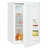 Exquisit Kühlschrank ohne Gefrierfach, 126 Liter, 55 cm Breit, Freistehend, Kompakt, Temperaturregelung, LED-Licht, KS516-V-040D weiss