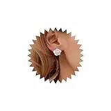 Yheakne Vintage Kamelie Blume Perlen Ohrringe Schwarz Kamelie Blume Ohrringe Winzige Perlen Ohrringe Schwarz Emaille Kamelie Ohrstecker Schmuck Für Frauen Und Mädchen （white）