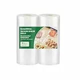 Bonsenkitchen Vakuumrollen, BPA-frei vakuumversiegelte Beutelkombination, Lebensmittel mit Diamond Pattern Food-grade Vakuumbeutel, Kochfest & Gefriergeeignet, Sous Vide, 2 Rollen, 20cm x 600cm, TB04