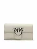 Pinko Damen Love ONE Wallet Liebe EINE GELDBÖRSE C Vitello, Z14O_Bianco SETA-Old Silver