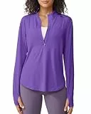 G4Free Sport Shirts für Damen Langarmshirts UPF 50+ Sonnenschutz Shirt mit Halber Reißverschluss UV Schutz Sport Bluse Leichte Schnell Trocknende Rashguards Wandershirt