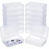 LJY 12 Stück Rechteckige Aufbewahrungsbox mit Deckel (11,5 x 8,5 x 2,8 cm) – Kunststoff Sortierboxen für Bastelzubehör, Diamond Painting, Perlen & Hardware, Leer (Matt)