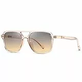 kimorn Retro Sonnenbrille für Damen Herren Trendy Retro Sonnenbrille Rechteck Rahmen Schatten K1649 (Rosa/Grau Braun)