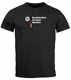 MoonWorks® Herren T-Shirt Alkohol Bier Bundesinstitut für lecker Bierchen Partyshirt Fun-Shirt Spruch lustig schwarz XL