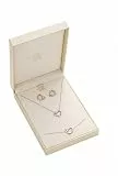 Leslii Schmuckset mit Herz Motiv, Ohrringe, Armband und Halskette, Verpackt in edler Box Edelstahl wasserfest (Silber)