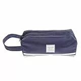 TEHAUX Großes Federmäppchen mit Doppeltem Reißverschluss Tragbares Federmäppchen mit Großer Kapazität Oxford Multifunktionale Stiftetasche für Schule Büro Lehrer und Schüler Dunkelblau