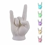 VERDOBA Deko LED Rock-Faust Akku Lampe - Metal Hand Zimmer Dekoration mit 5 wechselnden RGB Farben - ca. 10 x 17 x 7 cm (B x H x T) Dekoration Wohnzimmer Batteriebetrieben