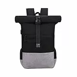 EverVanz Laptop-Rucksack, Reiserucksack, wasserdicht, leicht und lässig, elegante Schultasche mit USB-Ladeanschluss, 1. Schwarz, L, Rucksack Backpacks