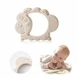 Moonkie Beißring Baby, Zahnungshilfe Silikon, BPA-Frei Beißröhrchen, Schaf Spielzeug, Geschenk für Jungen & Mädchen, Beißspielzeug Baby ab 3 Monate(Schafe Hautton)