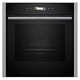 NEFF B54CR71N0, N 70, Smarter Einbau-Backofen, 60x60 cm, Made in Germany, Pyrolyse, Optimaler Zugriff mit Slide&Hide, Full Touch TFT-Display, Air Fry Funktion, Automatikprogramme, Soft Open, Edelstahl