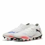 PUMA Unisex Future 8 Match Fg/Ag Fussballschuh, Weiß, Schwarz, leuchtendes Rot, 42 EU
