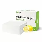 BiOHY Bodenreiniger Blätter 60 Stück | Nachhaltige Reinigungsblätter für Alle Fußböden | 100% biologisch abbaubar | Wasserlöslich & Geeignet für Holz, Laminat, Fliesen, PVC