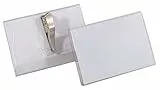 Durable Namensschild (mit Krokoklemme, 54 x 90 mm) Packung à 25 Stück, transparent, 811119