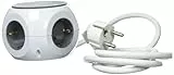 UNITEC Mehrfachsteckdose | 3 Schuko-Steckdosen | 3 USB Anschlüsse | Steckdosenleiste im Würfel-Design | Ideal für Schreibtisch | Anti-Rutsch-Beschichtung | Weiß
